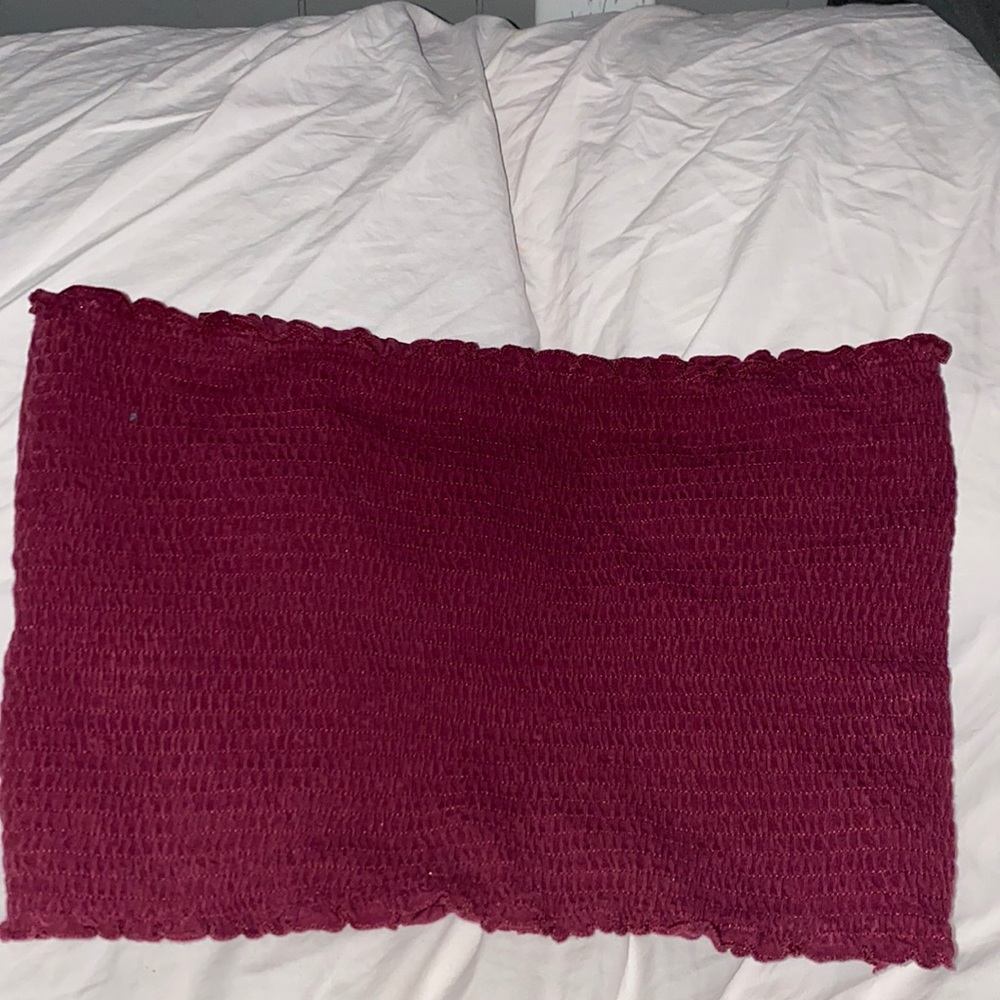 maroon tube top